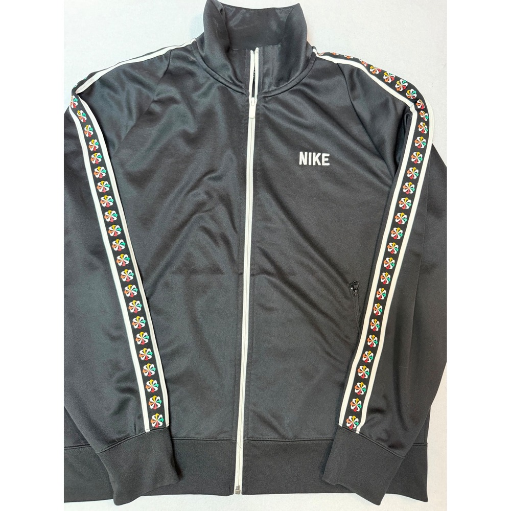 Nike Mens Sportswear Track Jacket Black Pinwheel Logo Tape CQ7192-010 Large